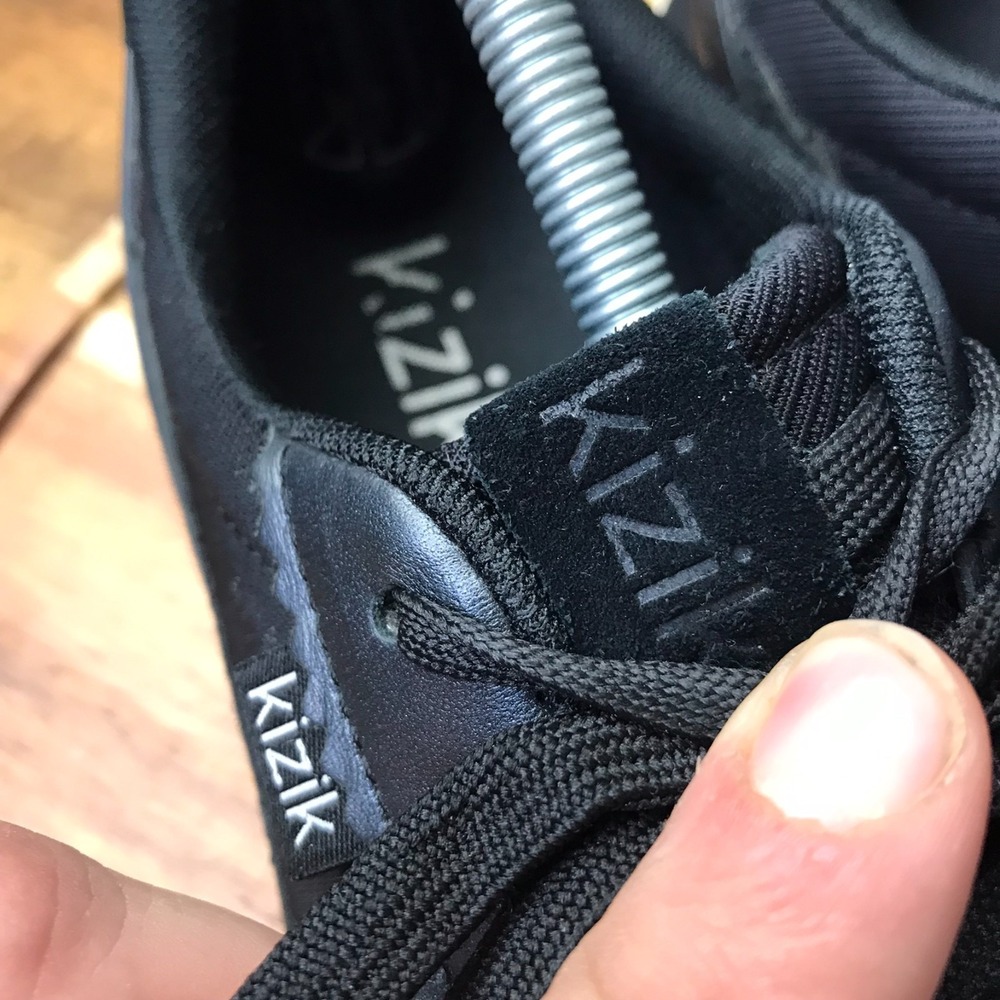 Kizik Paris Sneakers Womens 9.5 Blk Mesh/Leather Slip On Hands Free Comfort Shoe - Picture 3 of 13